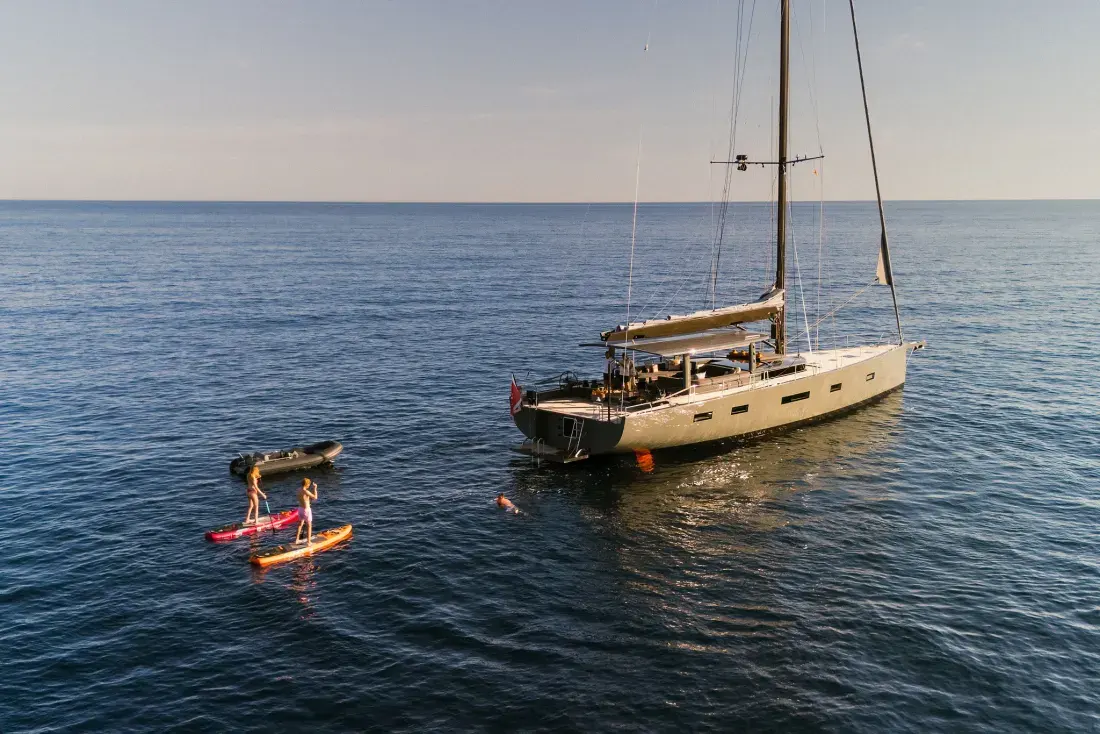Sailing Yacht W, exterior, on the water