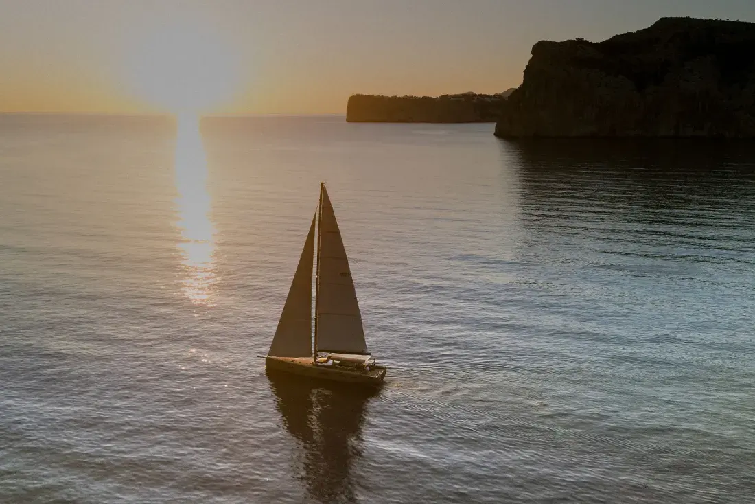 Sailing Yacht W, exterior, on the water