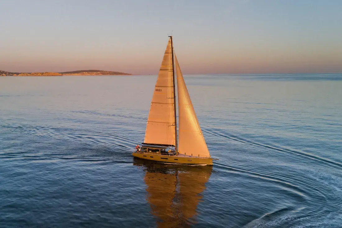 Sailing Yacht W, exterior, on the water