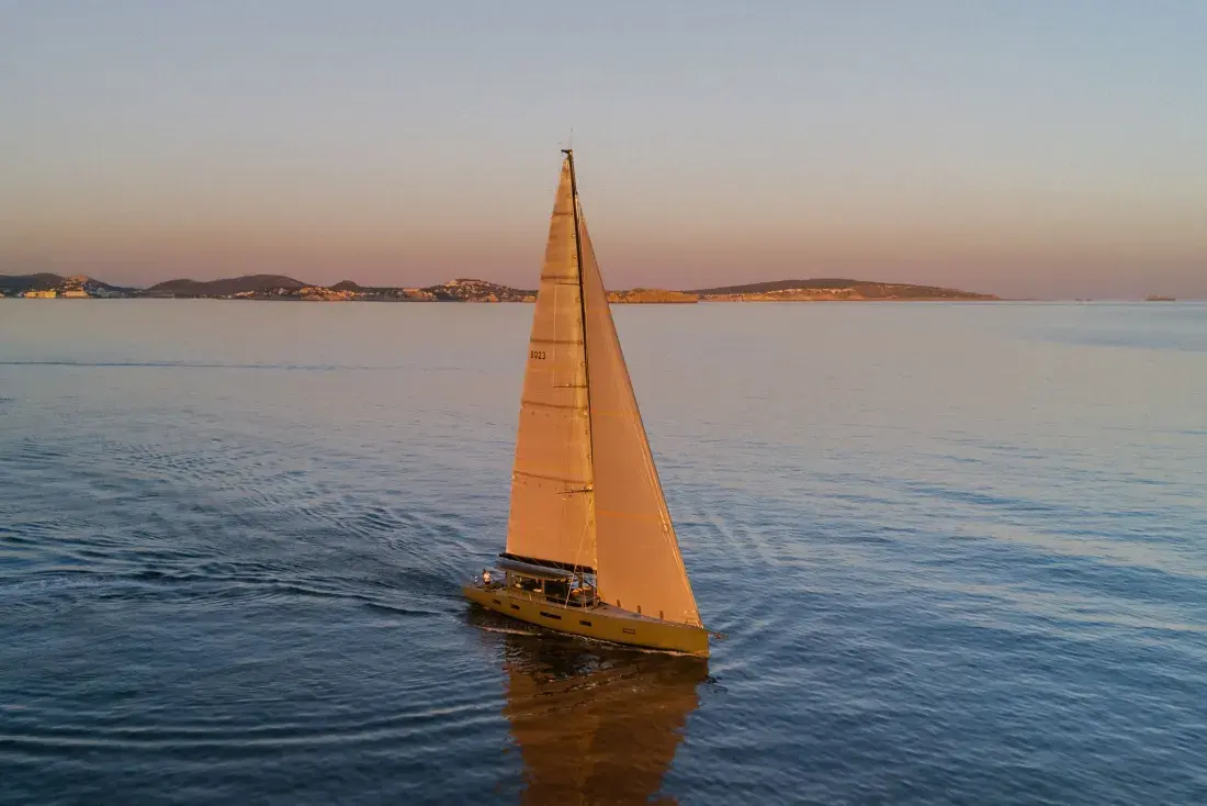 Sailing Yacht W, exterior, on the water