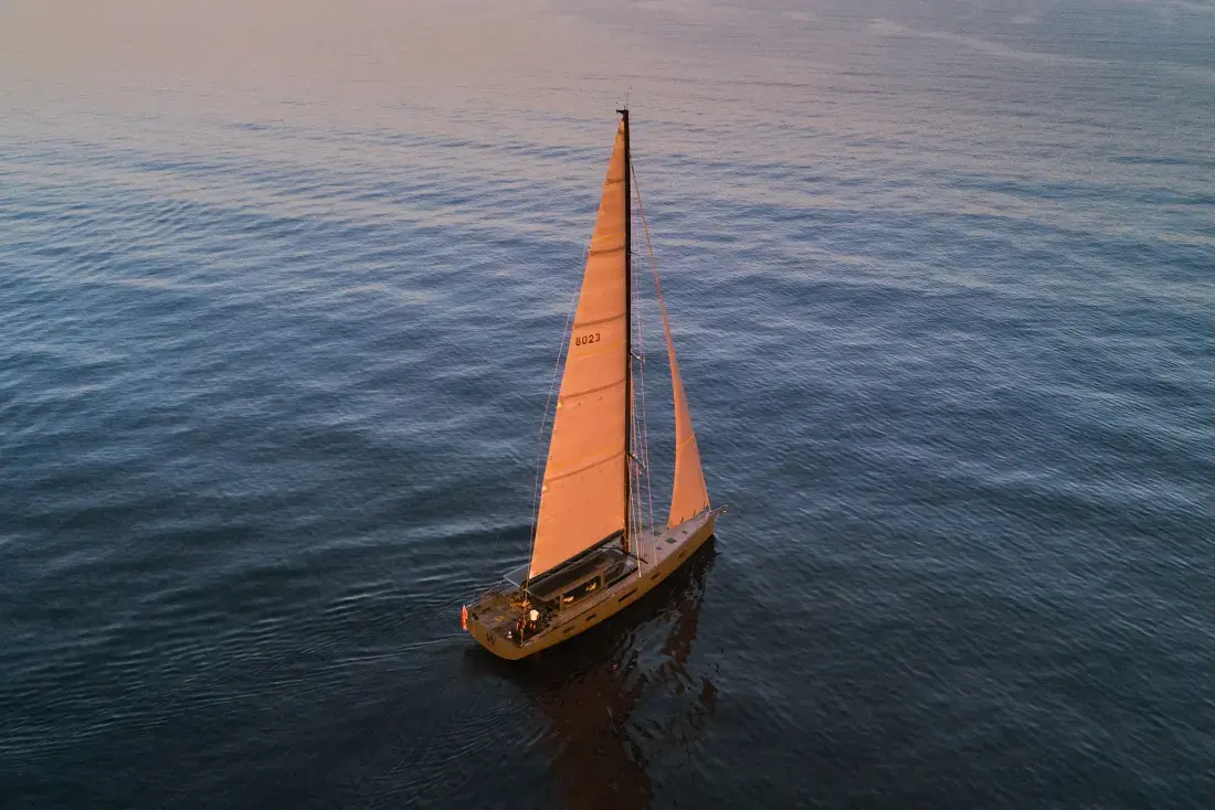 Sailing Yacht W, exterior, on the water