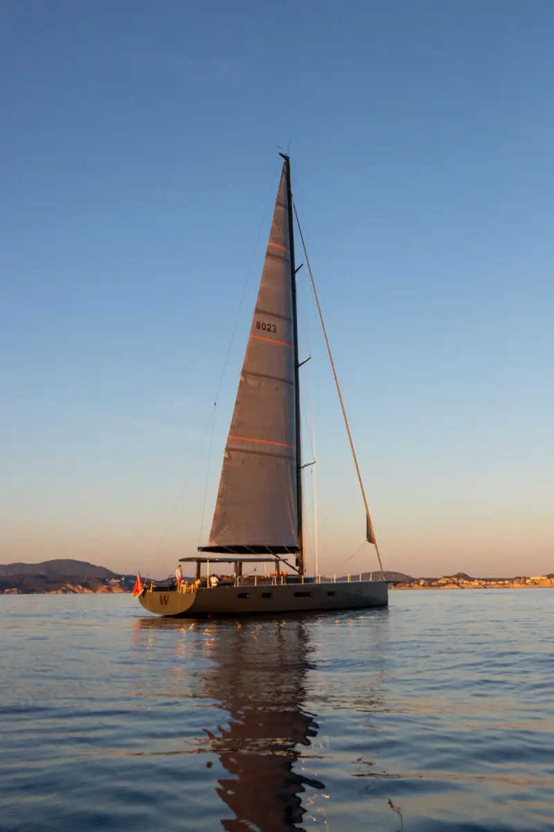 Sailing Yacht W, exterior, on the water