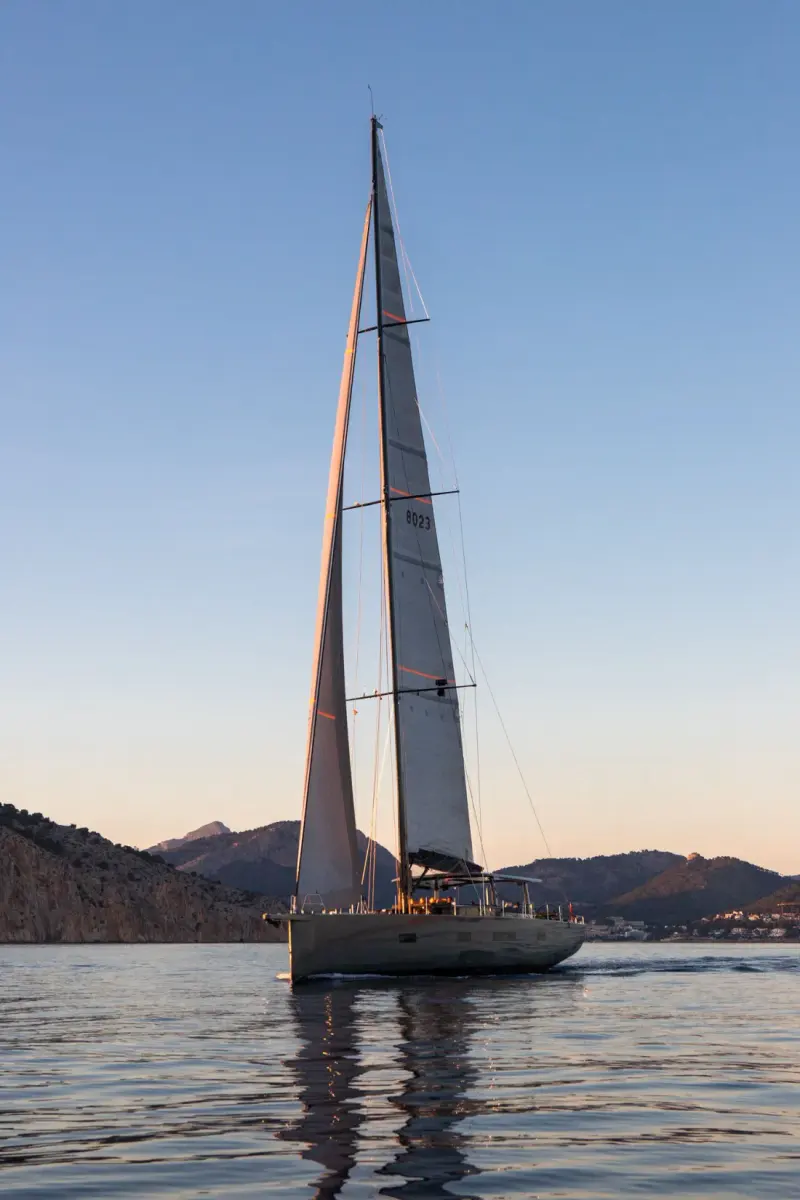 Sailing Yacht W, exterior, on the water