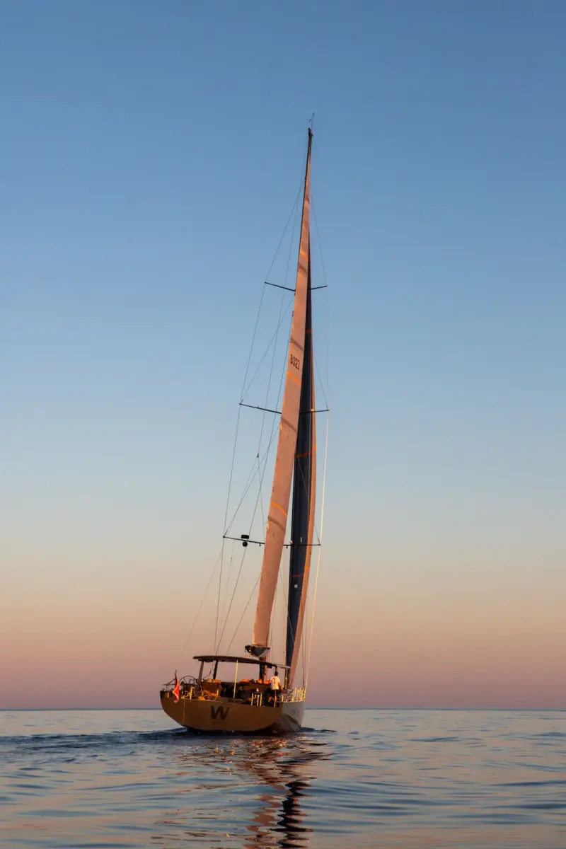 Sailing Yacht W, exterior, on the water