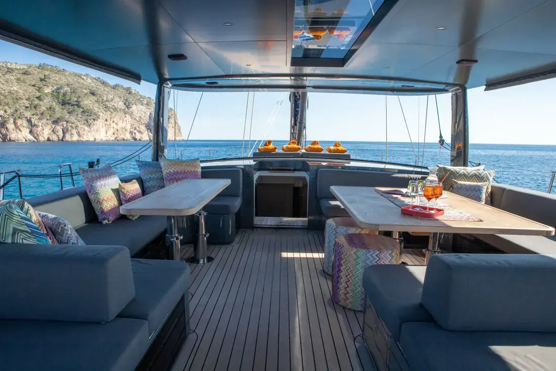 Sailing Yacht W, exterior, on the water