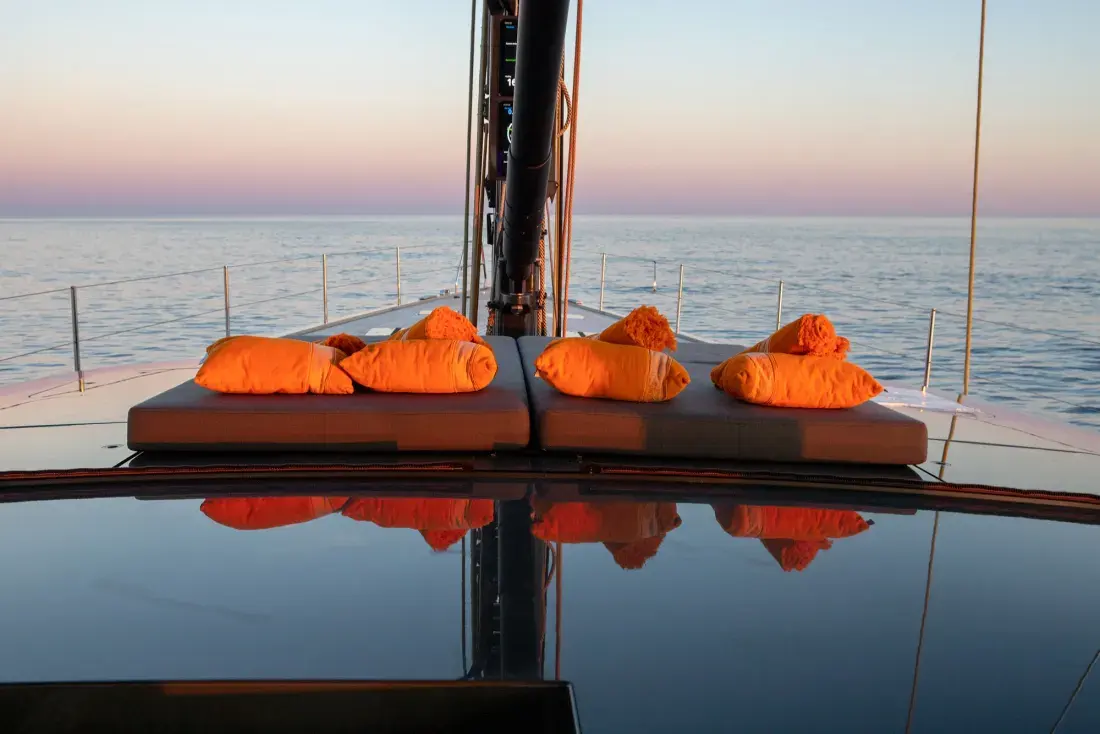 Sailing Yacht W, exterior, on the water