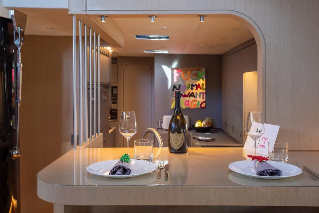 Sailing Yacht W, interior, below deck