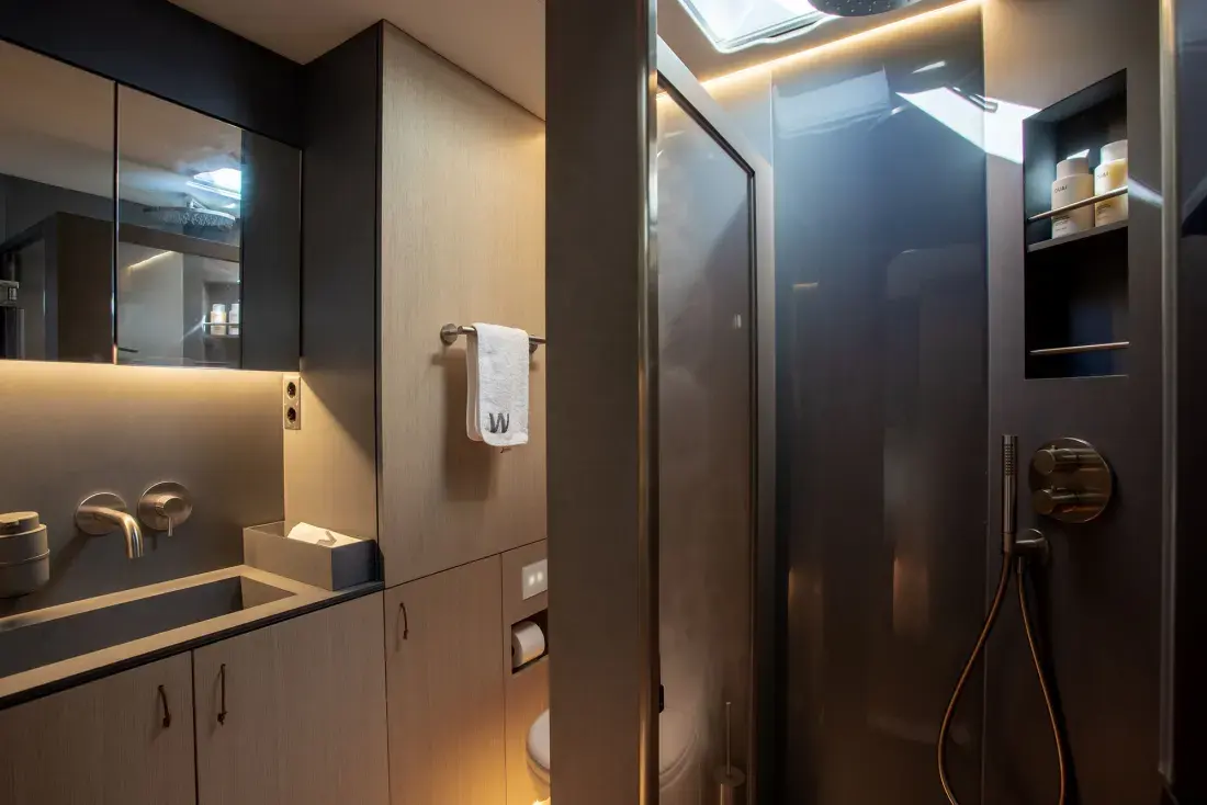 Sailing Yacht W, interior, below deck