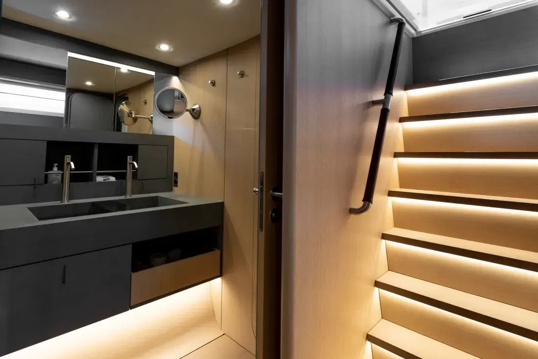 Sailing Yacht W, interior, below deck