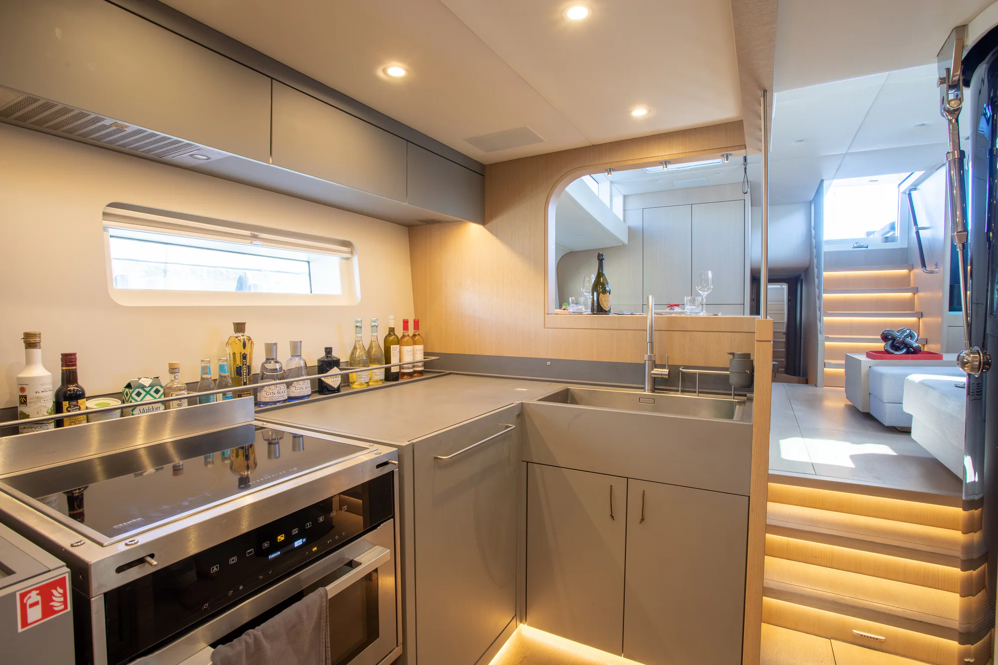 The galley aboard Sailing Yacht W